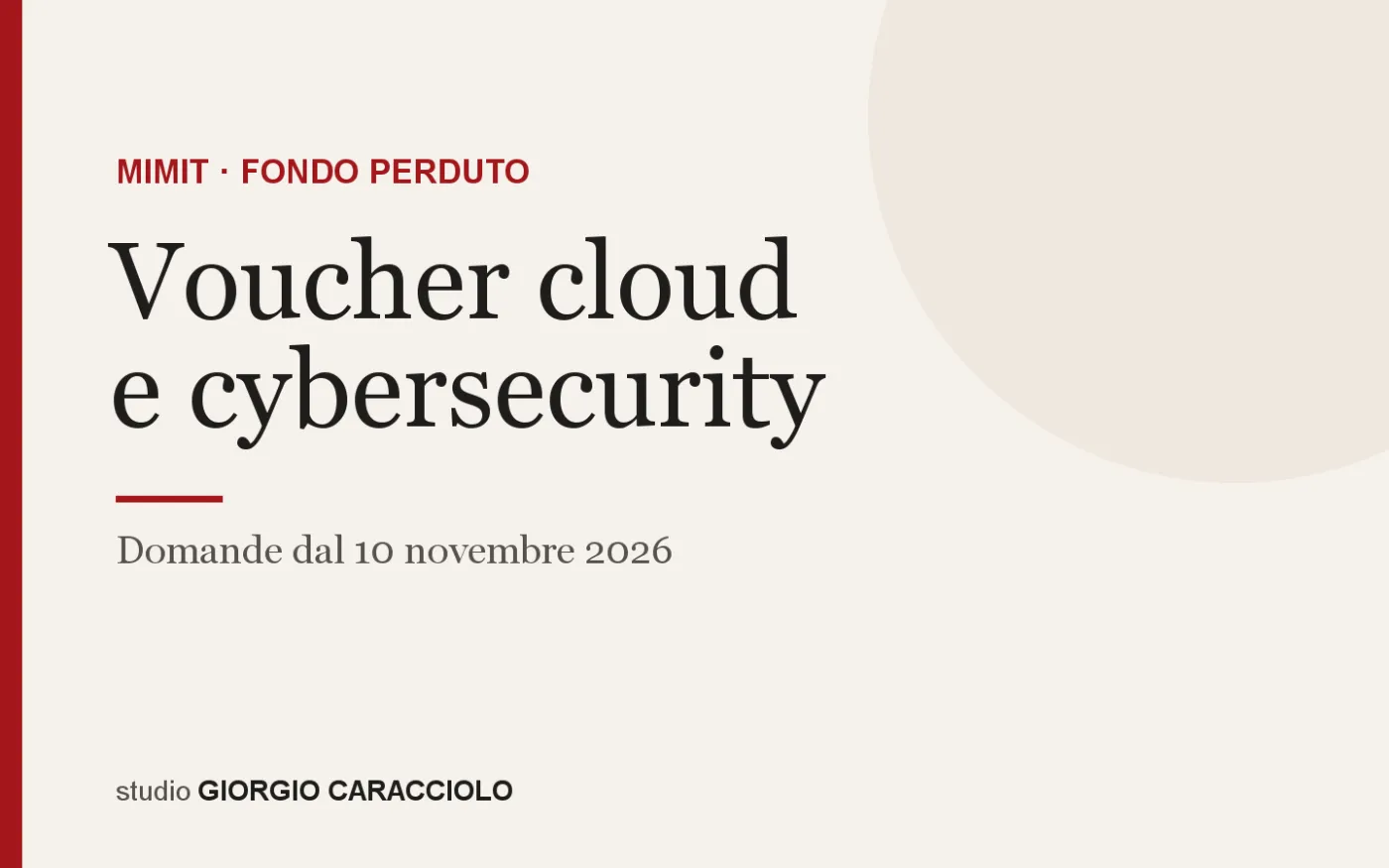 Voucher cloud e cybersecurity – Domande dal 10 novembre 2026